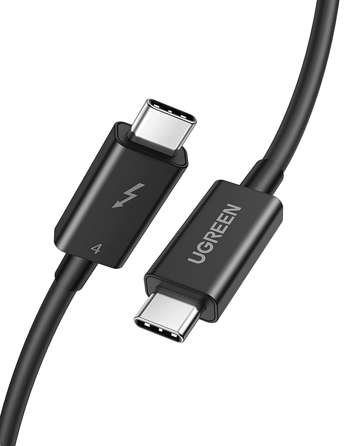 Adatkábel UGREEN USB-C to USB-C Thunderbolt 4 Cable 0.8m Black