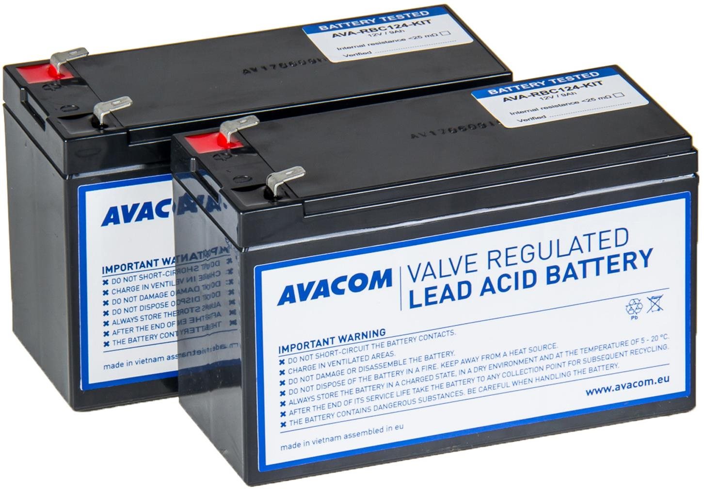 Akkumulátor szünetmentes tápegységhez Avacom Akkumulátor felújító készlet RBC124 (2 db akkumulátor)