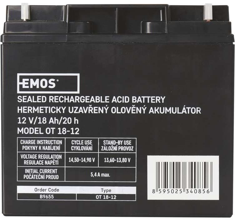 Akkumulátor szünetmentes tápegységhez EMOS Karbantartásmentes ólomakkumulátor 12 V/18 Ah