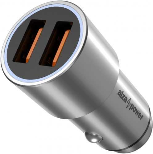 Autós töltő AlzaPower Car Charger X520 Fast Charge - ezüst