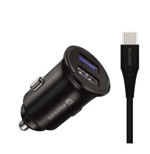 Autós töltő Swissten CL adapter Huawei Super Charge-hoz 22