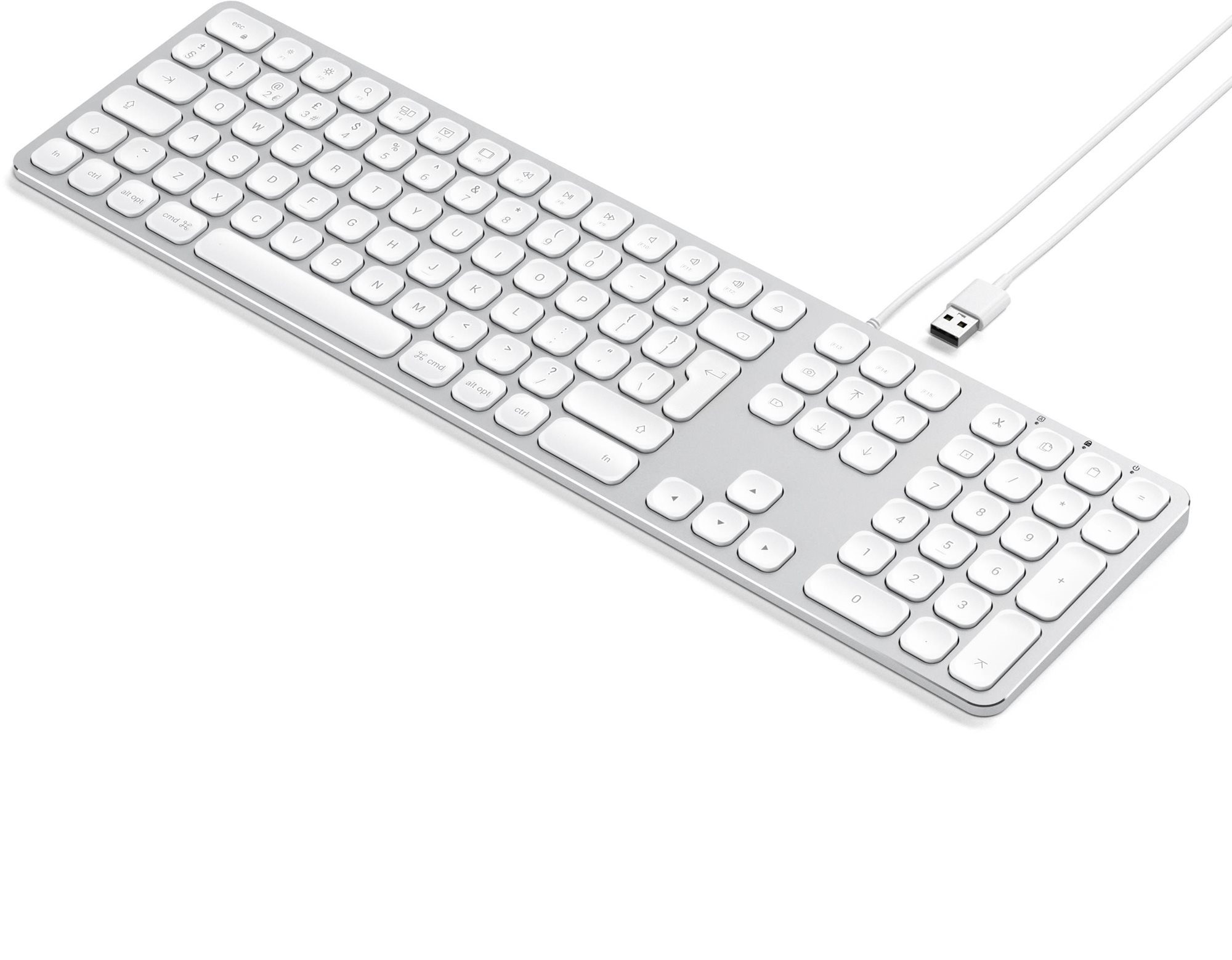 Billentyűzet Satechi alumínium vezetékes billentyűzet Mac-hez - ezüst - USA