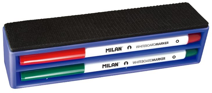 Dekormarker MILAN WhiteBoard + mágneses gumitok