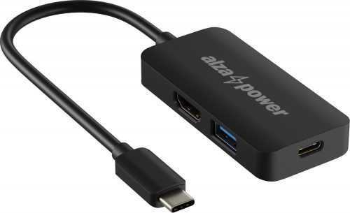Dokkoló állomás AlzaPower USB-C Dock Station 3 az 1-ben fekete