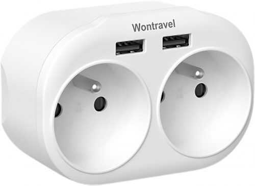 Elosztó Wontravel elosztó 2 x + 2 USB 16A / 4000W