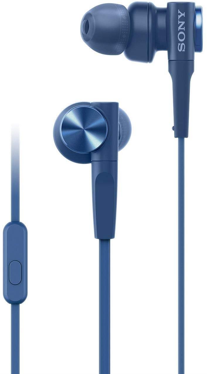 Fej-/fülhallgató Sony MDR-XB55AP kék