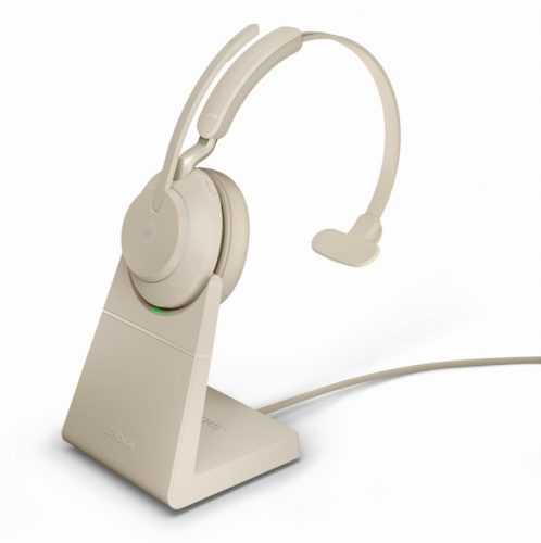 Fejhallgató Jabra Evolve2 65 MS Mono USB-C Stand Beige