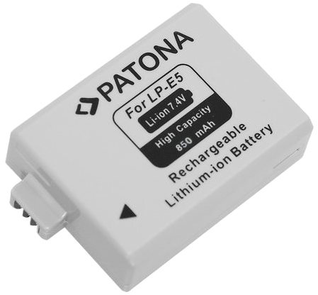 Fényképezőgép akkumulátor PATONA Canon LP-E5-höz 850mAh Li-Ion