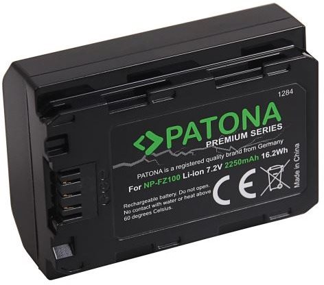 Fényképezőgép akkumulátor PATONA Sony NP-FZ100-hoz 2250mAh Li-Ion Premium