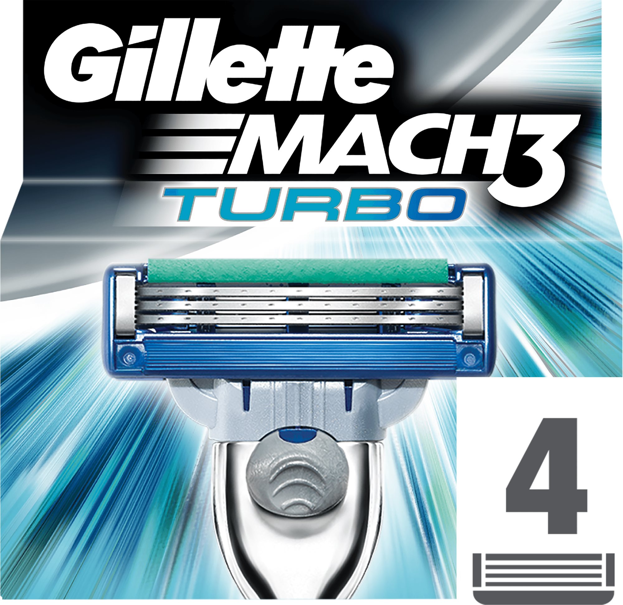 Férfi borotvabetét GILLETTE Mach3 Turbo Borotvapenge 4 Db