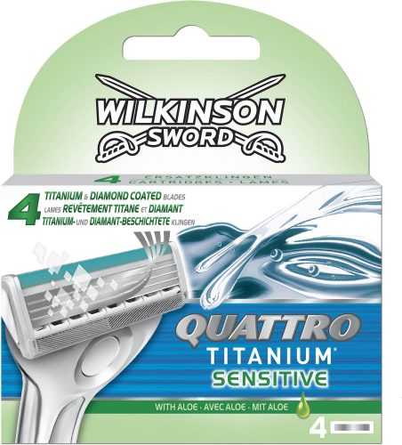 Férfi borotvabetét WILKINSON Quattro Titanium Sensitive 4 darab