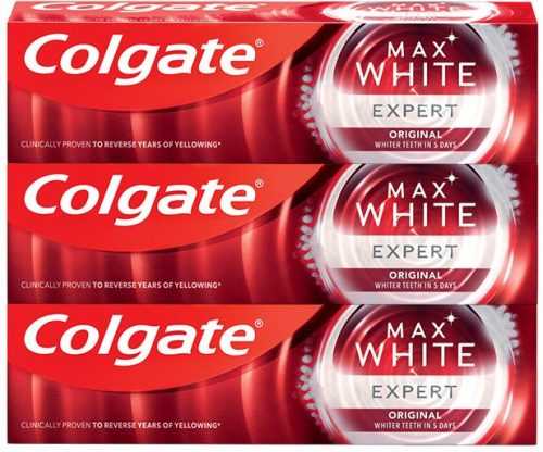 Fogkrém COLGATE Max White Expert Original 3 × 75 ml