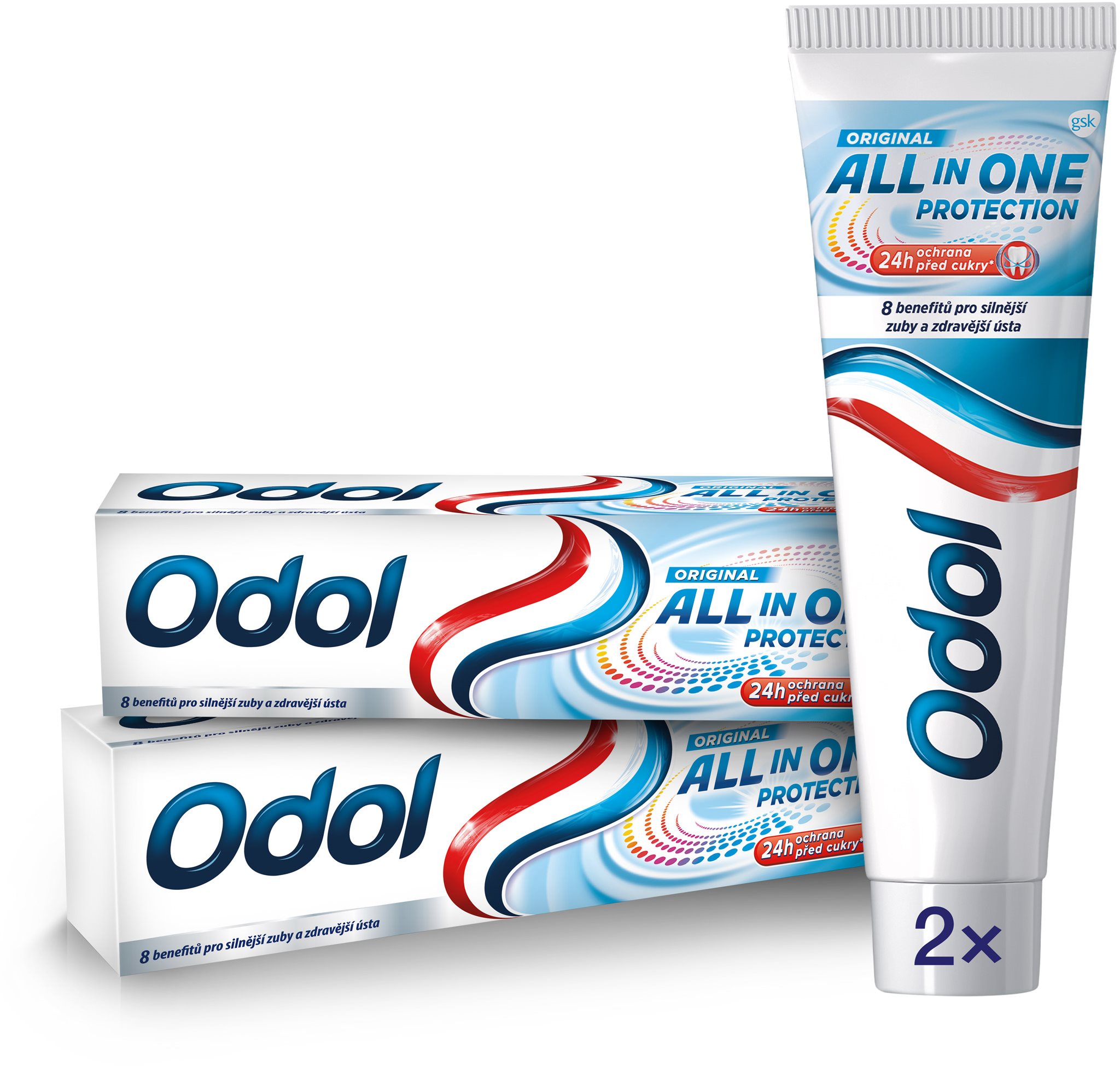 Fogkrém ODOL All In One 2 × 75 ml