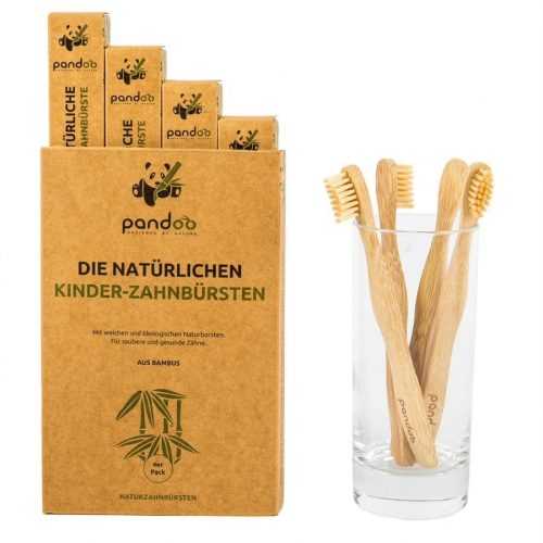 Gyerek fogkefe PANDOO bambusz gyermek fogkefe medium soft 4 db