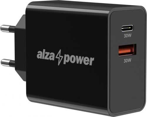 Hálózati adapter AlzaPower A130 Fast Charge 30W fekete