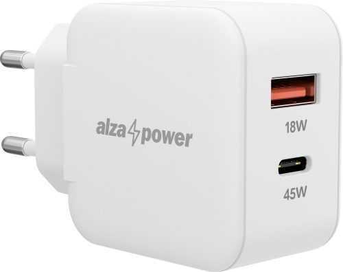 Hálózati adapter AlzaPower A145 Fast Charge 45 W fehér