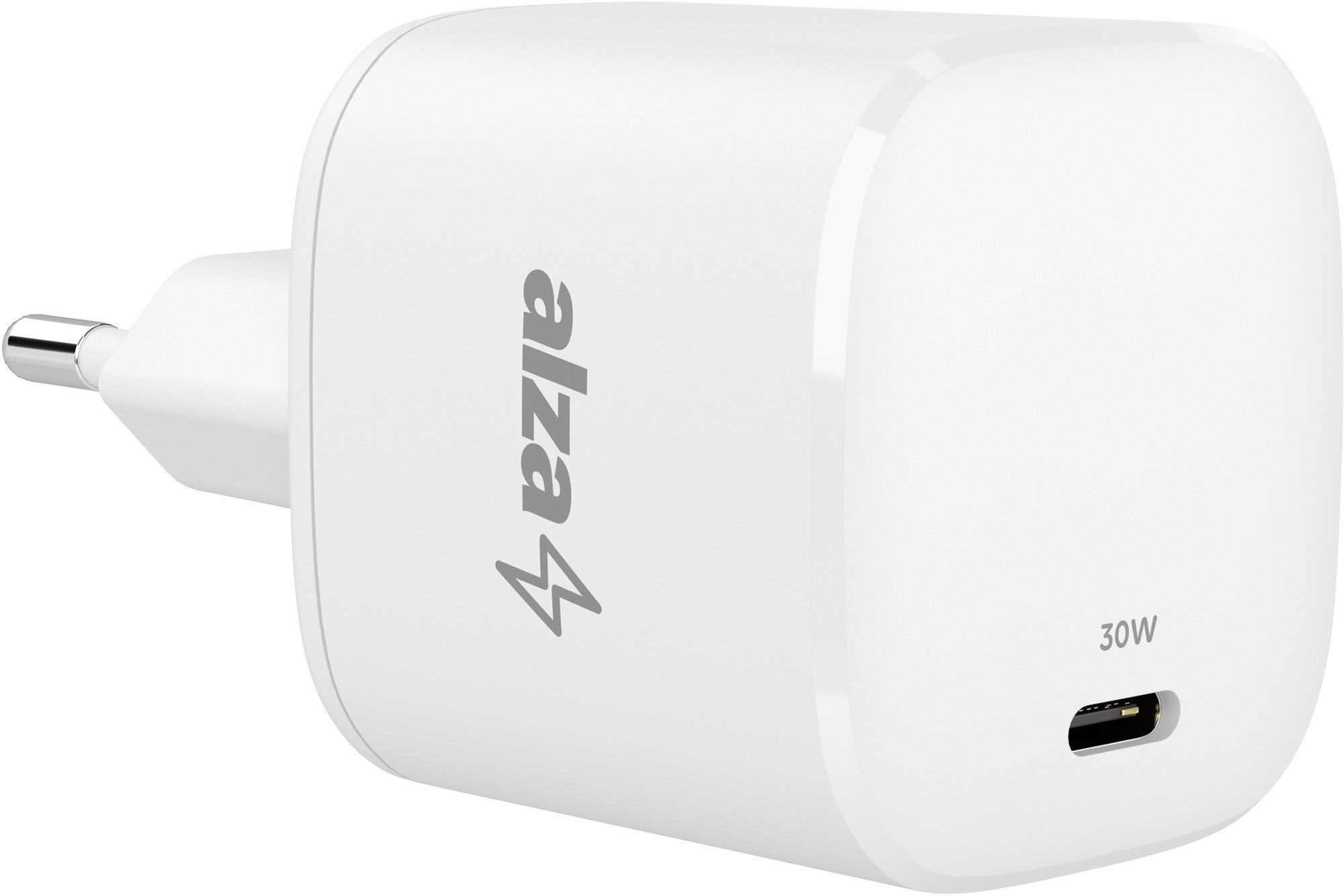 Hálózati adapter AlzaPower G130 mini Fast Charge 30W fehér