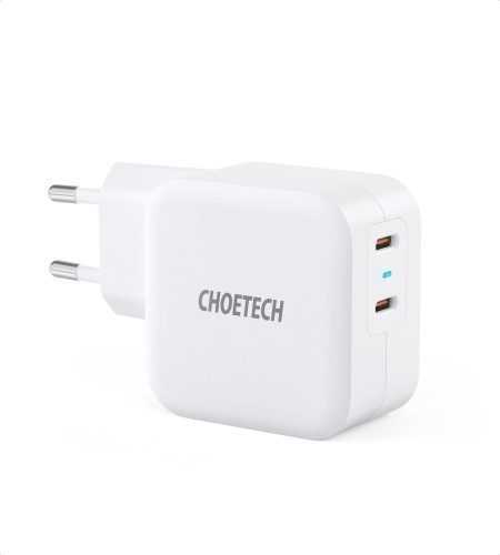 Hálózati adapter ChoeTech Dual USB-C PD 40W Fast Charger