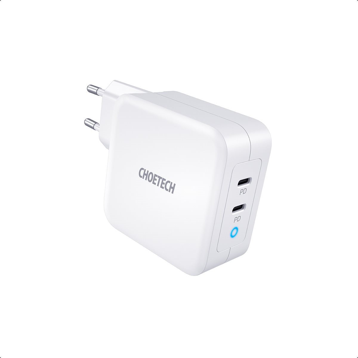 Hálózati adapter ChoeTech GaN Mini 100W Fast Charger White