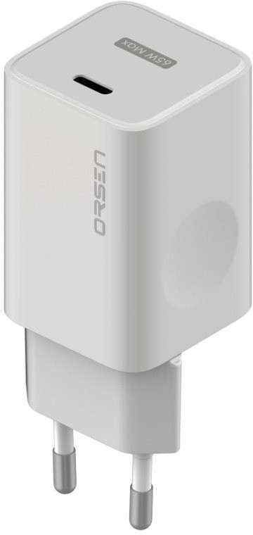Hálózati adapter Eloop Orsen GaN 65W Charger USB-C White