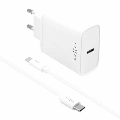 Hálózati adapter FIXED Travel USB-C kimenettel és USB-C/USB-C kábellel