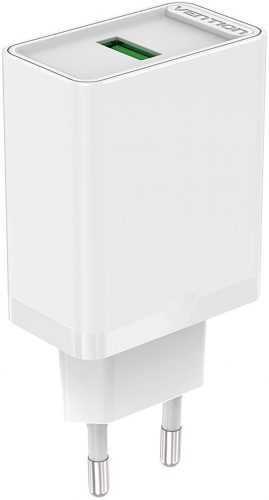 Hálózati adapter Vention 1-port USB Wall Quick Charger (18W) White