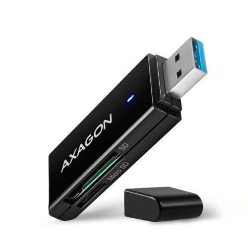 Kártyaolvasó AXAGON CRE-S2N SUPERSPEED USB-A SD / microSD Card Reader