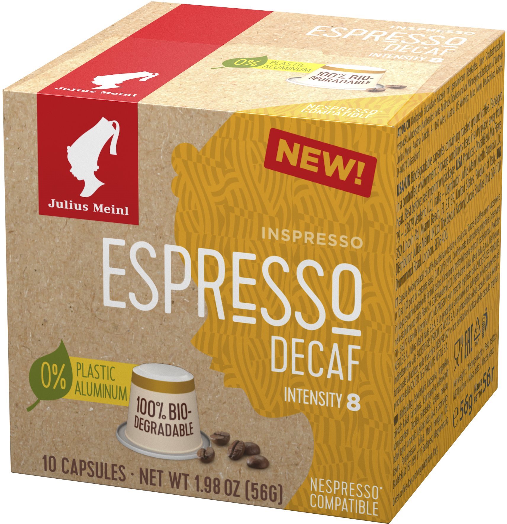 Kávékapszula Julius Meinl komposztálható kapszula Espresso Decaf (10x 5