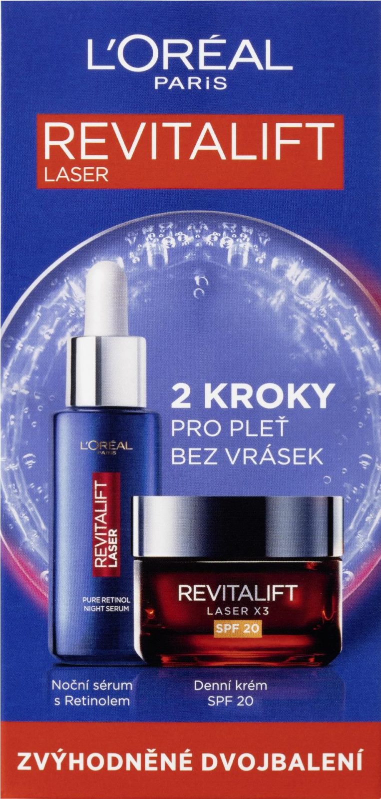 Kozmetikai szett ĽORÉAL PARIS Revitalift Laser Retinol Duopack Set 80 ml
