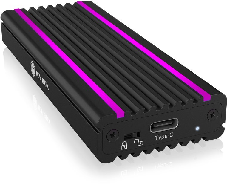Külső merevlemez ház ICY BOX IB-1824ML-C31 USB Type-C Enclosure for M.2 NVMe SSD – RGB