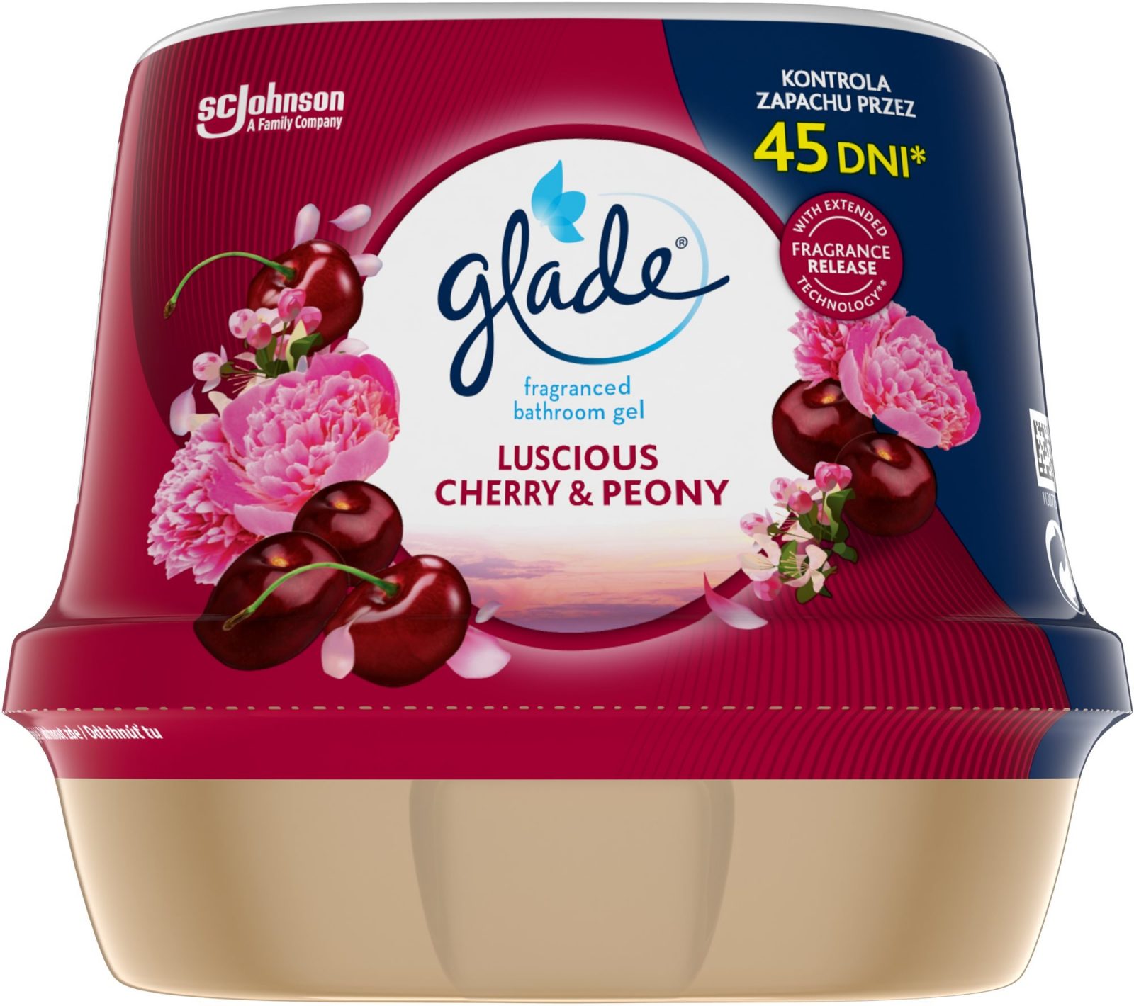 Légfrissítő GLADE Fürdőszobai légfrissítő zselé - Luscious Cherry & Peony 180g