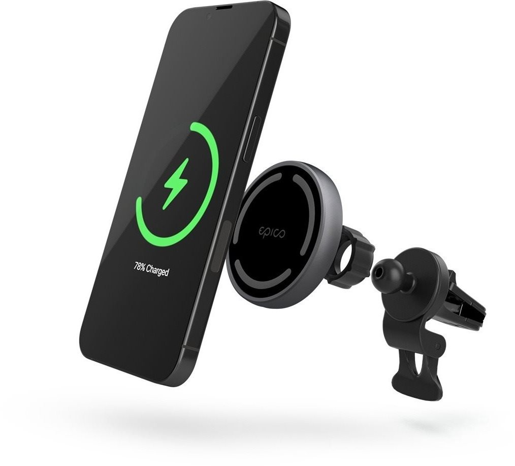 MagSafe mobiltelefon tartó Epico 15W vezeték nélküli MagSafe autós töltőpad adapterrel