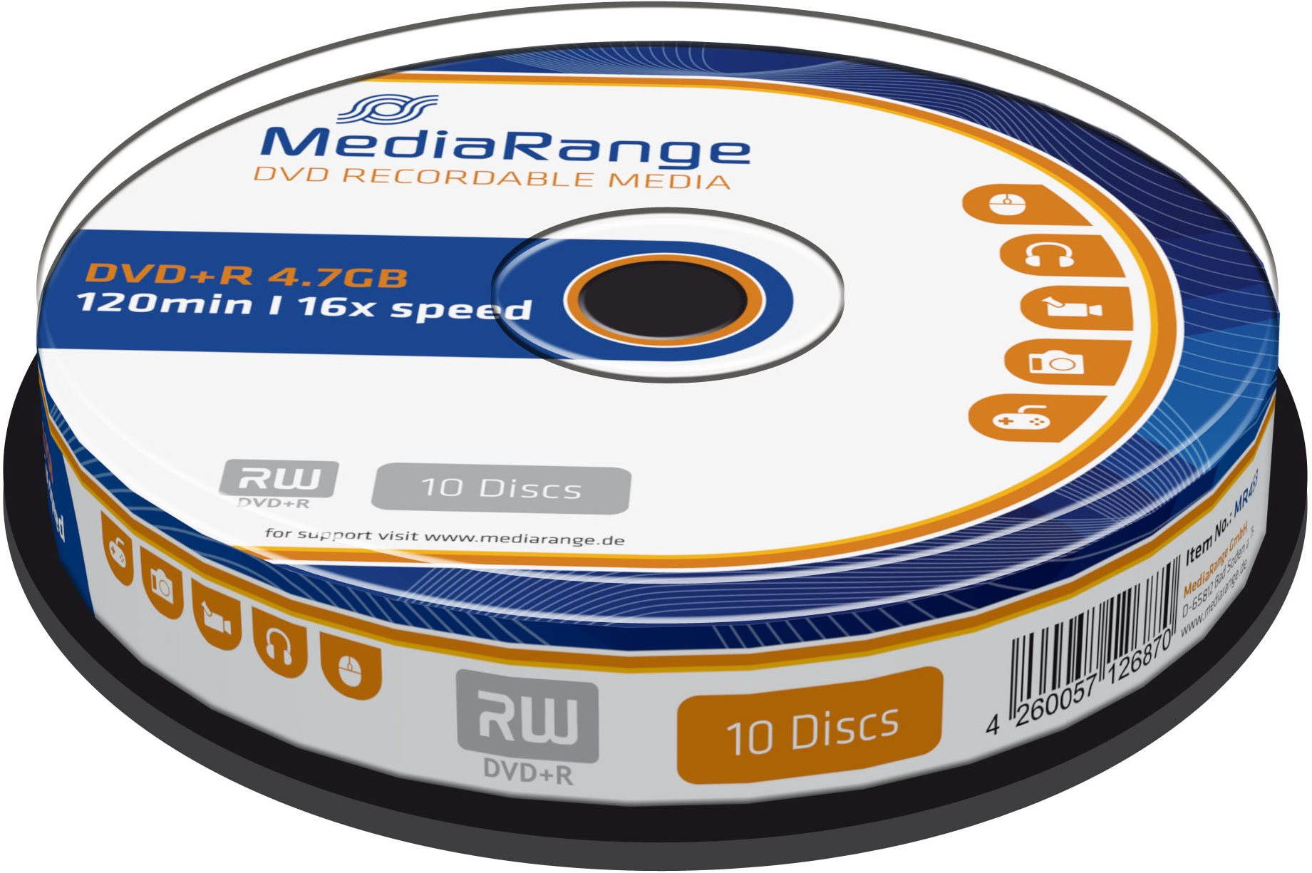 Média MediaRange DVD + R 4