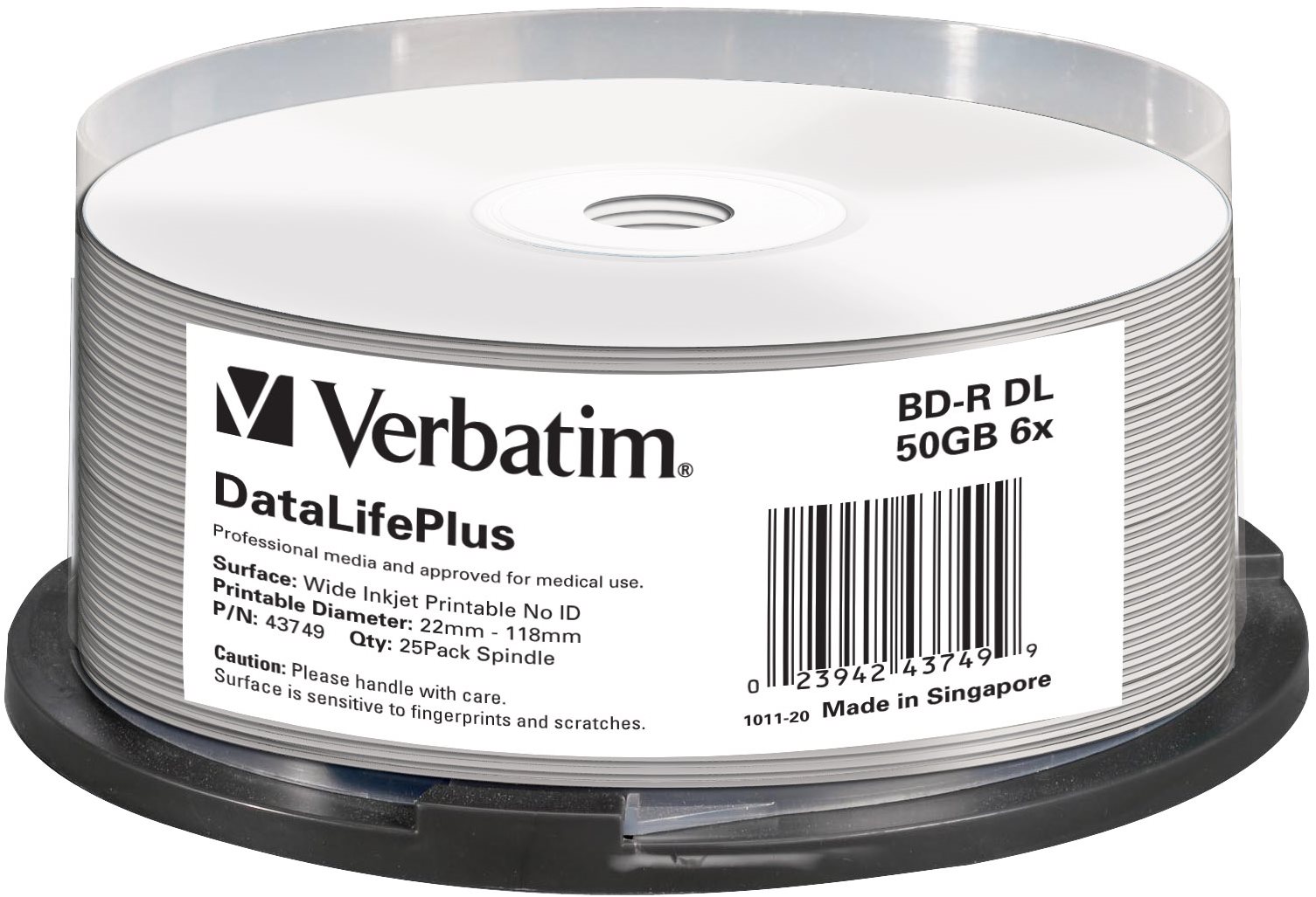 Média VERBATIM BD-R DL DataLifePlus 50GB