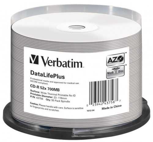 Média VERBATIM CD-R DataLifePlus 700MB