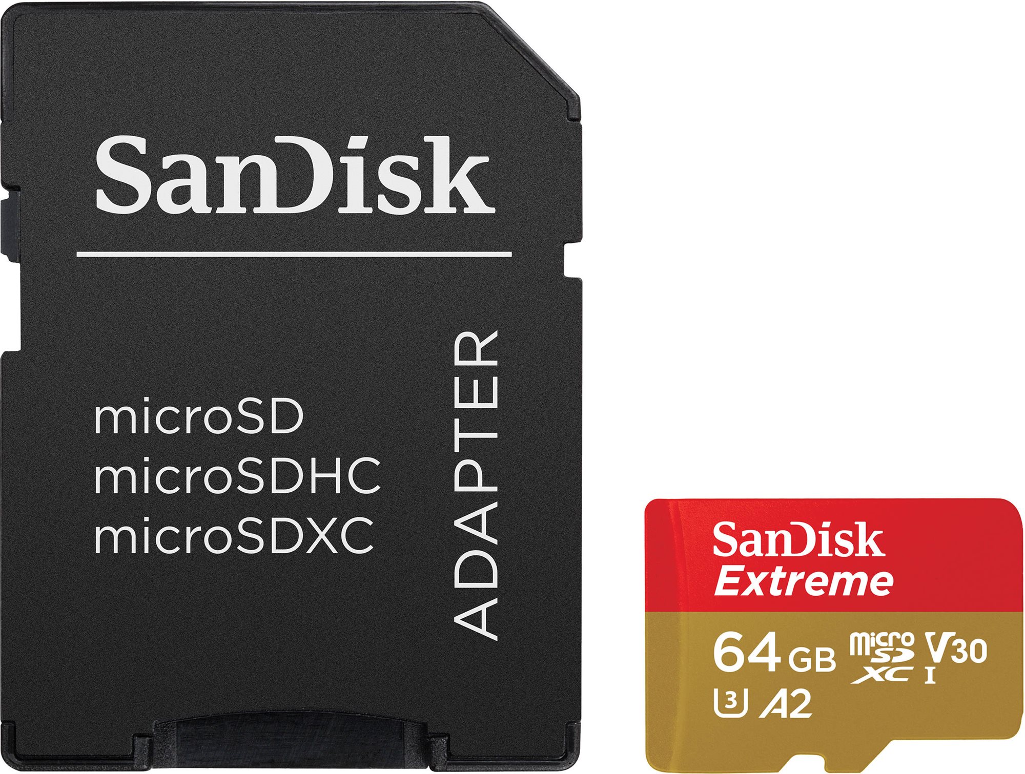 Memóriakártya SanDisk MicroSDXC 64GB Extreme + SD adapter