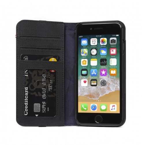 Mobiltelefon tok Decoded Leather Wallet Case Black iPhone 8/7/6s/SE 2020/SE 2022