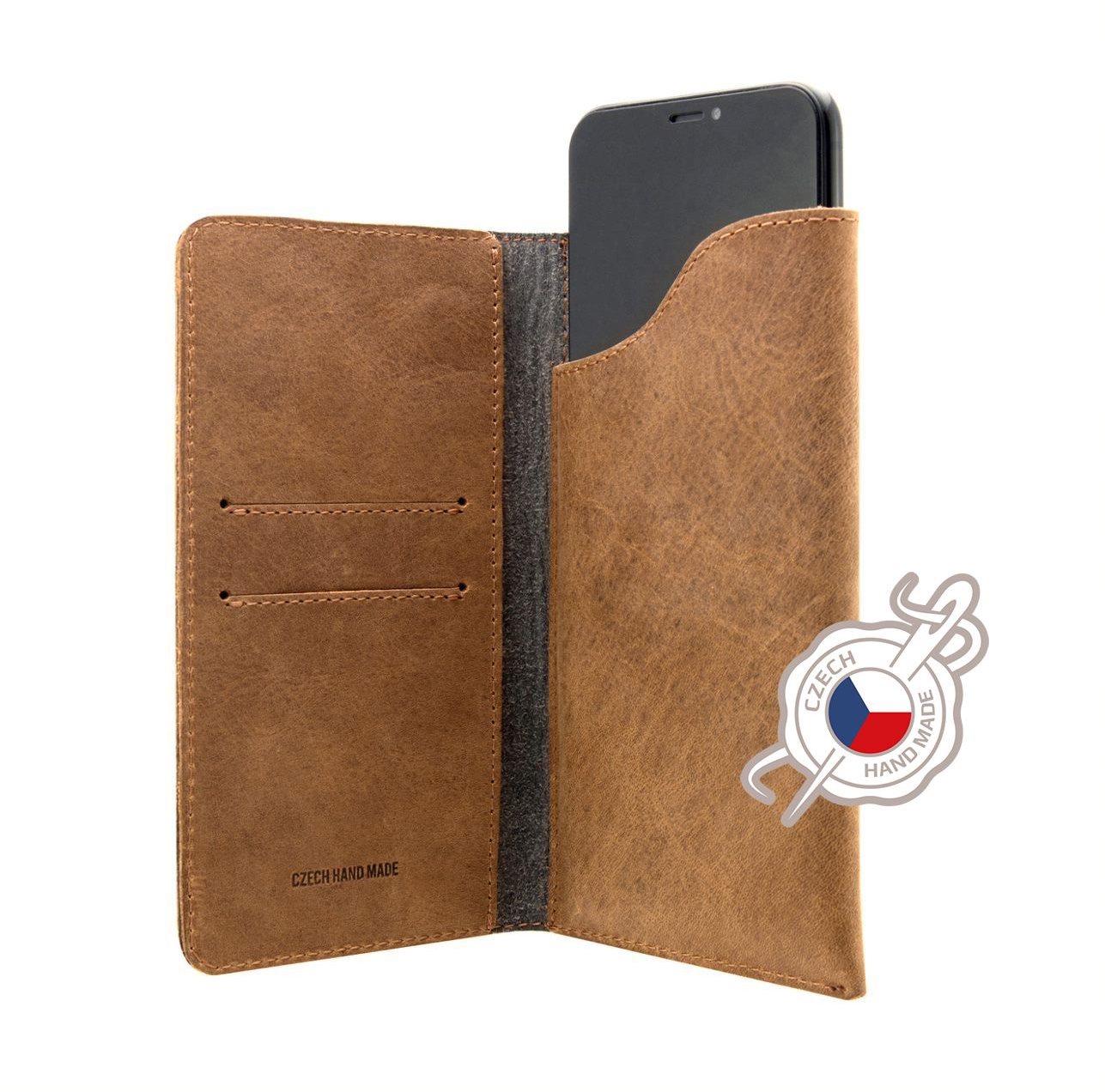 Mobiltelefon tok FIXED Pocket Book Apple iPhone 6 Plus/6S Plus/7 Plus/8 Plus/XS Max barna tok