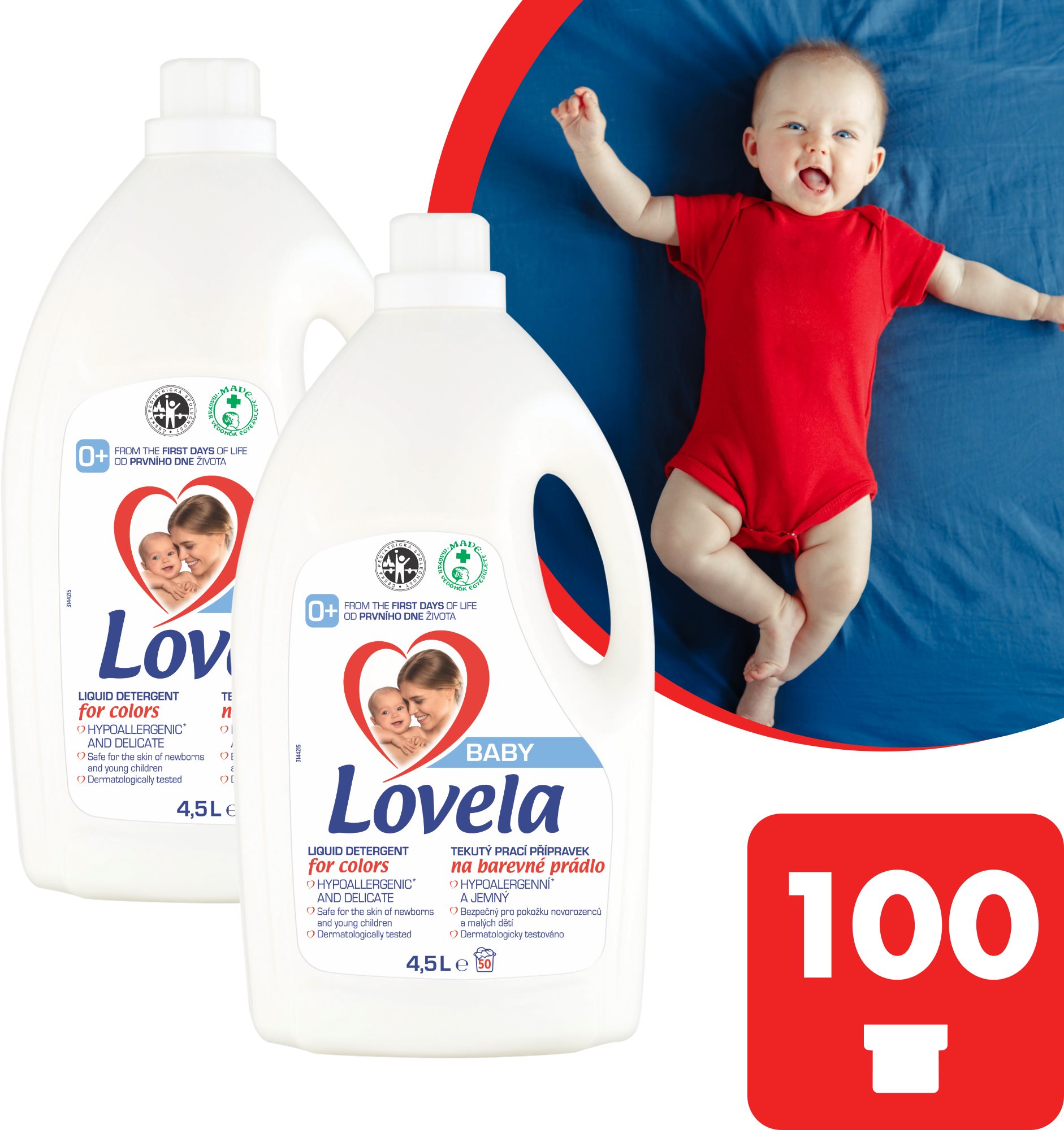 Mosógél LOVELA Baby színes ruhához 2 × 4