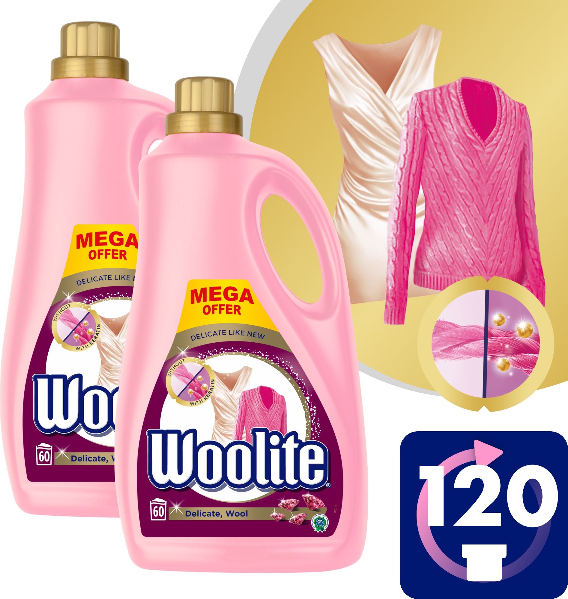 Mosógél WOOLITE Delicate & Wool 2× 3