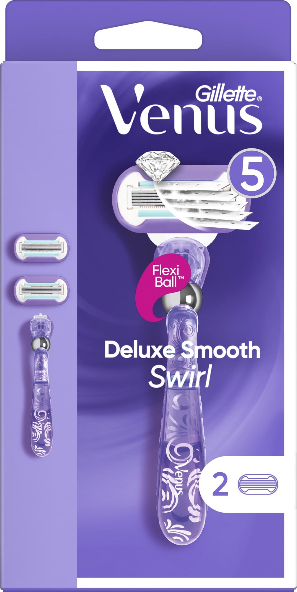 Női borotva GILLETTE Venus Deluxe Smooth Swirl + 2 db fej