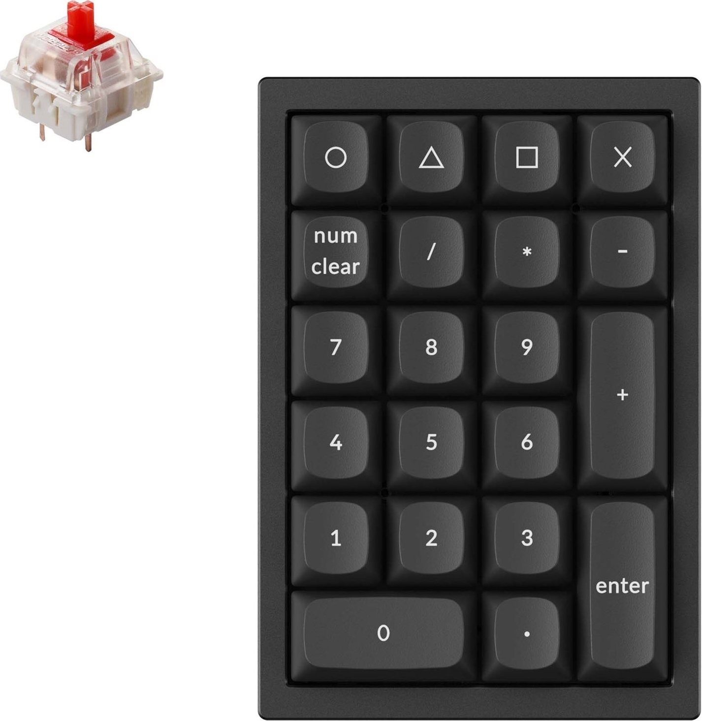 Numerikus billentyűzet Keychron QMK Q0 Hot-Swap számlap RGB Gateron G Pro Red kapcsoló mechanikus - fekete verzió
