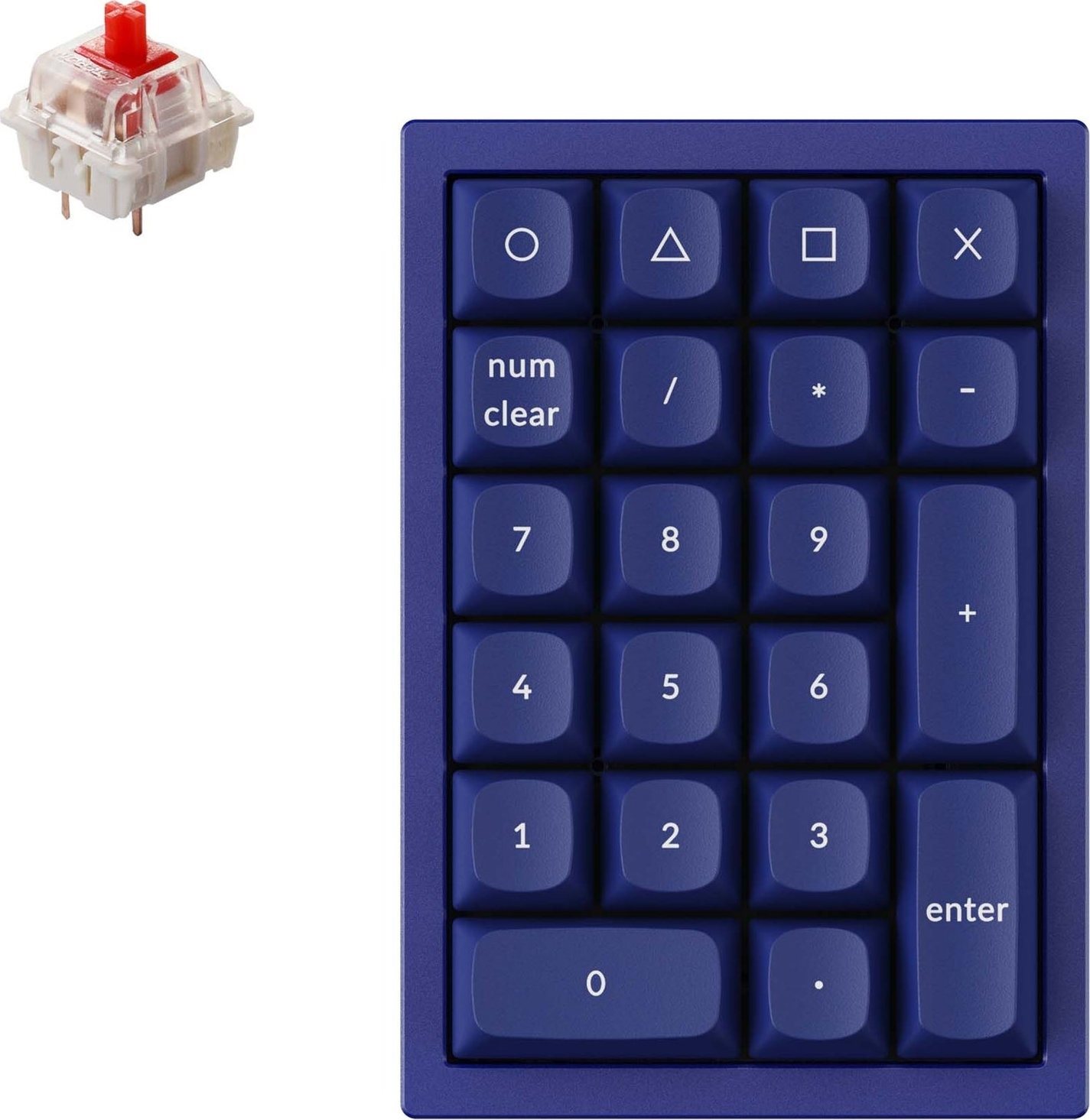Numerikus billentyűzet Keychron QMK Q0 Hot-Swap számlap RGB Gateron G Pro Red kapcsoló mechanikus - kék változat