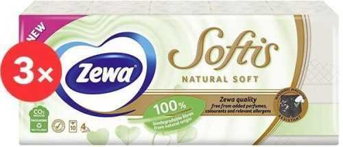 Papírzsebkendő ZEWA Softis Natural Soft 3× (10× 9 db)