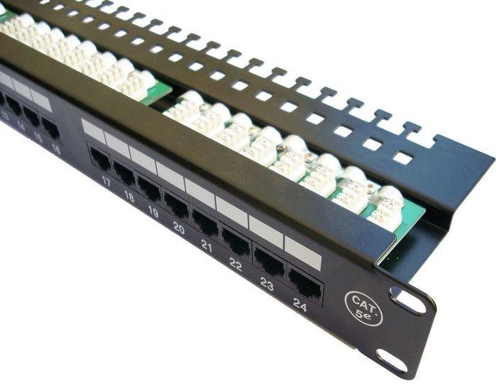 Patch panel DATACOM Patch Panel 19 "UTP 24 port CAT5E LSA 1U BK (3x8p)