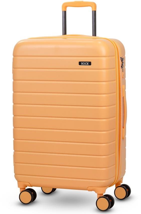 TSA záras bőrönd ROCK TR-0214 ABS - világos barackszínű