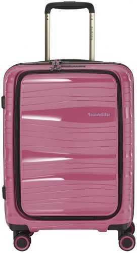TSA záras bőrönd Travelite Motion S Front pocket Rose