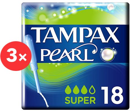 Tamponok TAMPAX Pearl Super 3 × 18 db