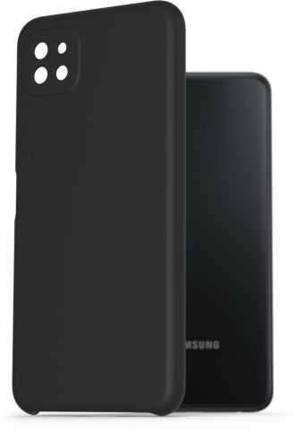 Telefon tok AlzaGuard Premium Liquid Silicone Case Samsung Galaxy A22 5G fekete tok