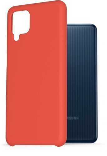 Telefon tok AlzaGuard Premium Liquid Silicone Case Samsung Galaxy M12 piros tok